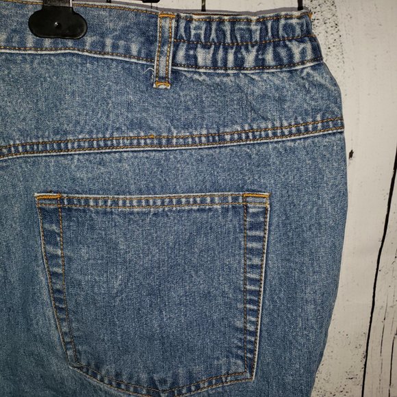 Embroidered Jeans side elastic Plus Size Waist 44" - Picture 5 of 8